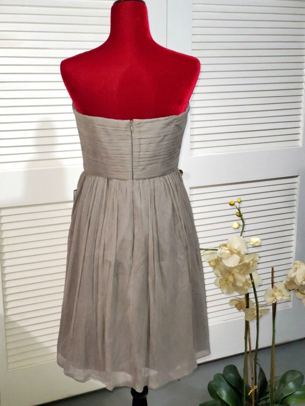 NWT J.Crew Women's Formal Dress Marbella Strapless in Silk Chiffon Size 10 790 - Picture 4 of 10